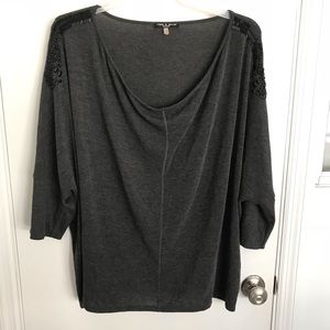 Cable and Gauge pullover Black Blouse. Plus Sz 3X
